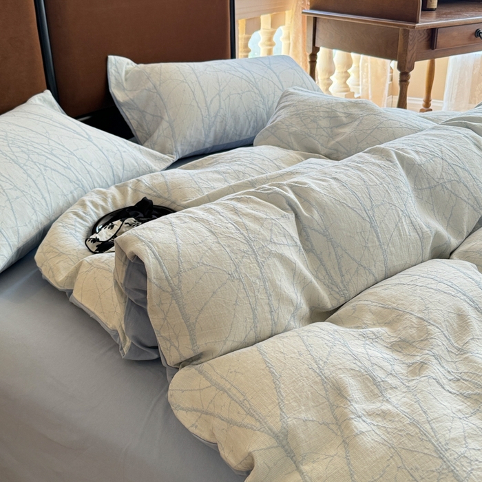 91家纺网 家纺一手货源 找家纺 眠博士 2025新款60s长绒棉纯棉提花磨毛被套单被套被套单品 提花磨毛单被-飒姿兰