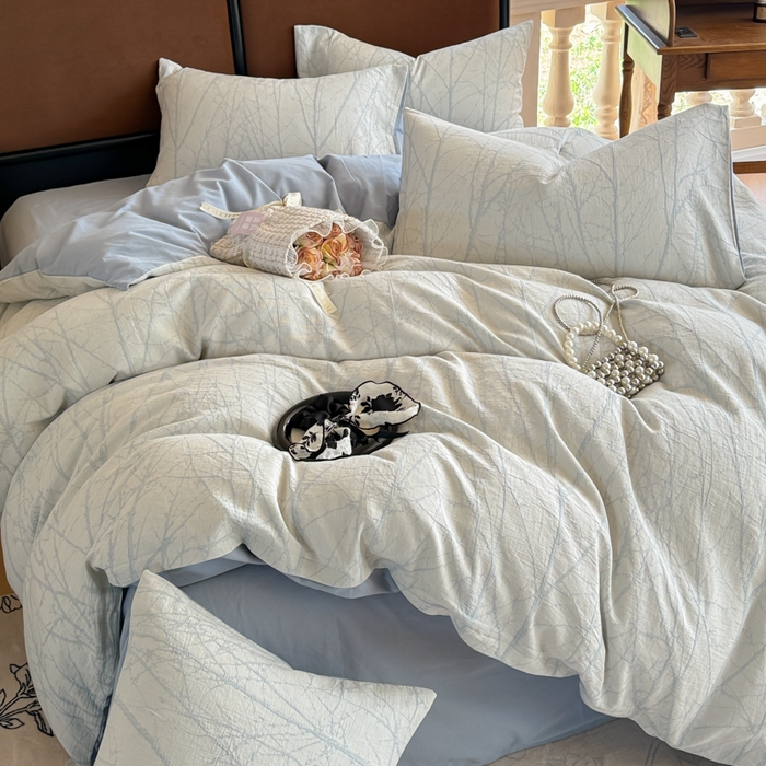 91家纺网 家纺一手货源 找家纺 眠博士 2025新款60s长绒棉纯棉提花磨毛被套单被套被套单品 提花磨毛单被-飒姿兰