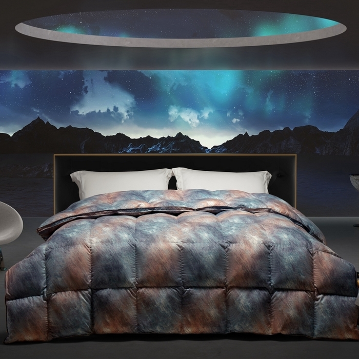 91家纺网 家纺一手货源 找家纺 织梦人羽绒工厂店 2025新款高蓬松羽绒羽毛被大牌同款花型 德伦娜