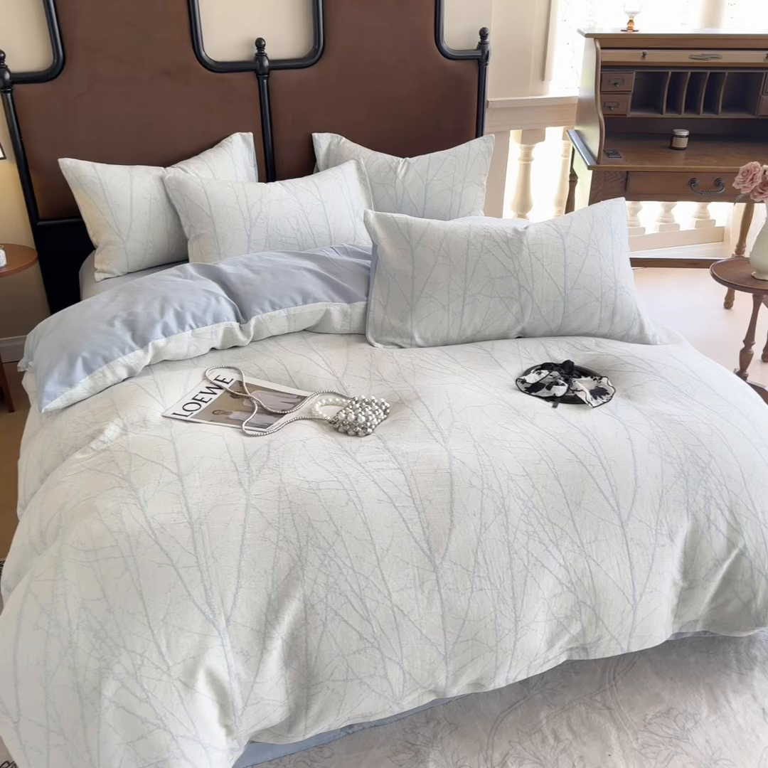 91家纺网 家纺一手货源 找家纺 眠博士 2025新款60s长绒棉纯棉提花磨毛被套单被套被套单品 提花磨毛单被-飒姿兰