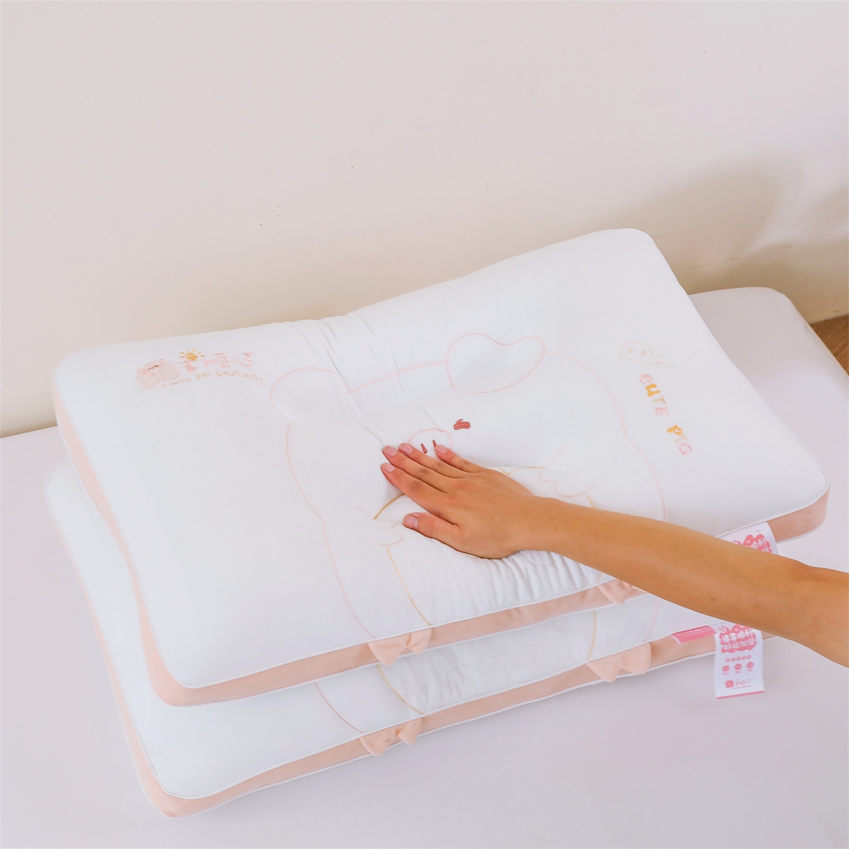 91家纺网 家纺一手货源 找家纺 （总）麦肯锡 2025新款诸事顺心定型亲子枕枕头枕芯