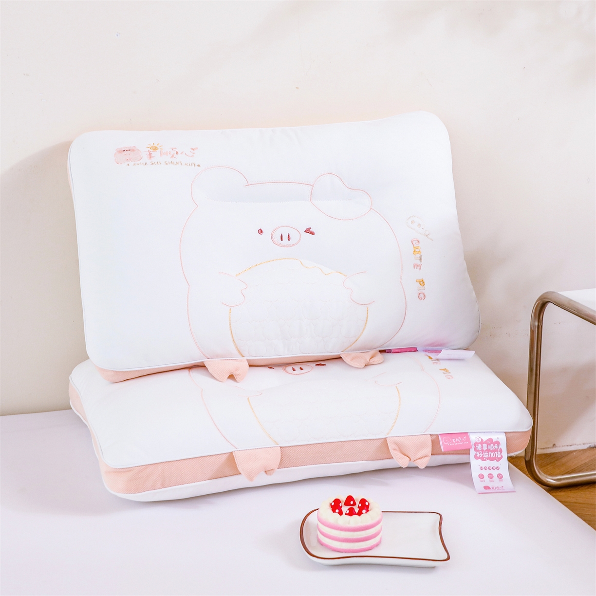 91家纺网 家纺一手货源 找家纺 （总）麦肯锡 2025新款诸事顺心定型亲子枕枕头枕芯