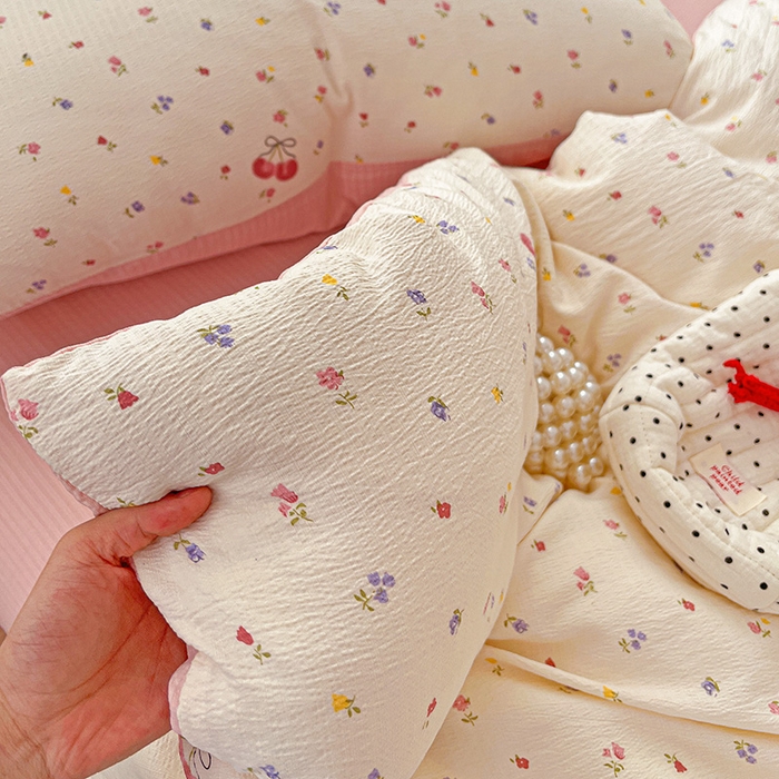 91家纺网 家纺一手货源 找家纺 一比一 2026新款云感皱皱双层纱四件套-简单款 恬趣-粉