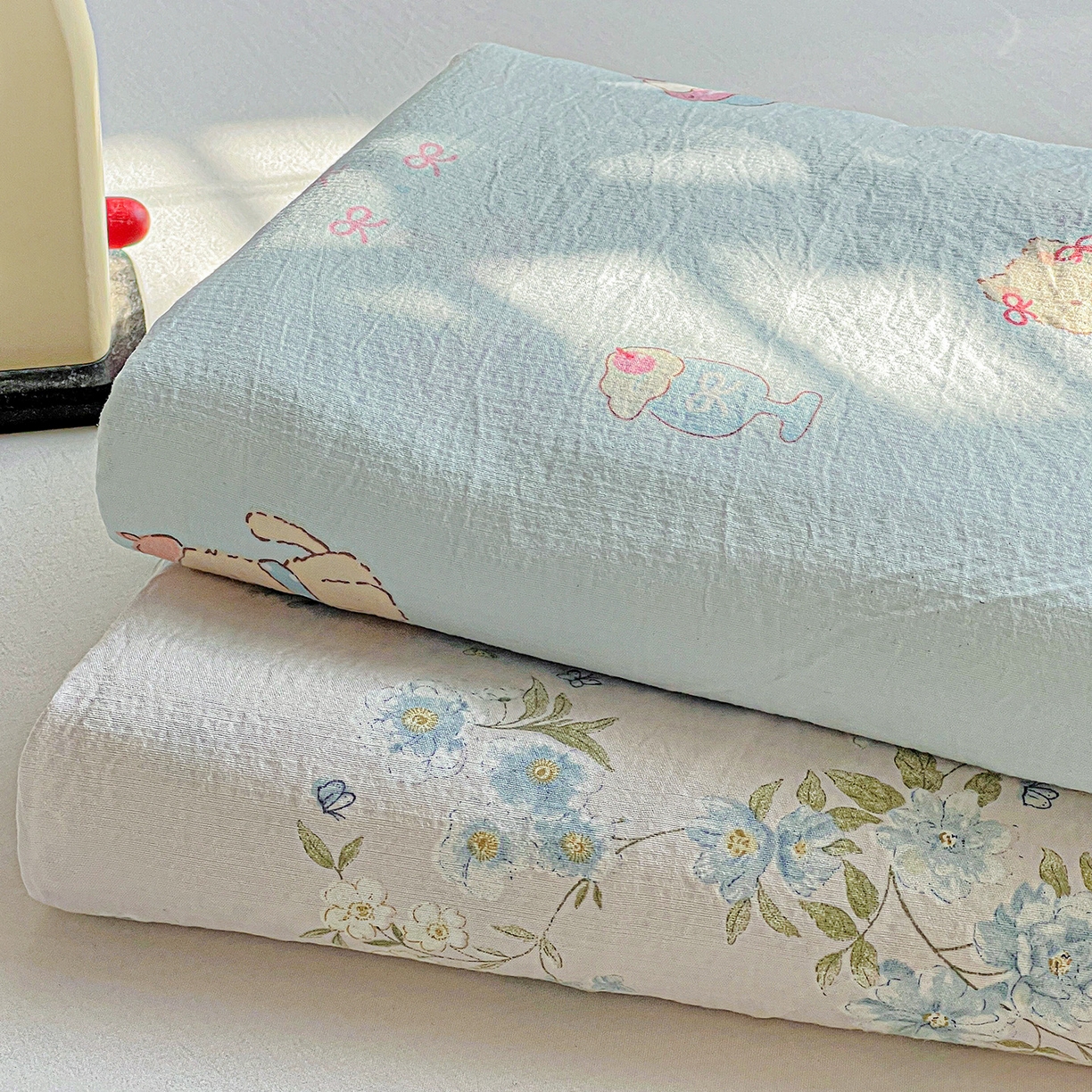 91家纺网 家纺一手货源 找家纺 （总）格真 2025新款A类云感木棉皱皱双层纱床单单床单床单单品床单三件套