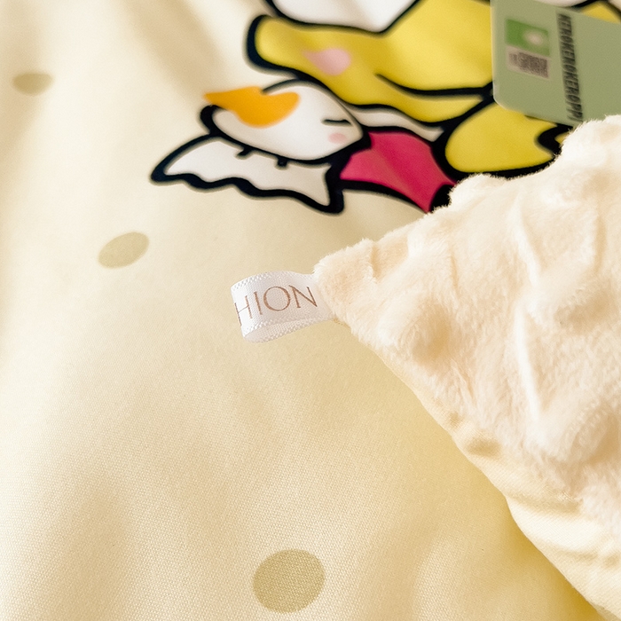 91家纺网 家纺一手货源 找家纺 （总）米菲 2024新款卡通针织棉豆豆绒大豆冬被