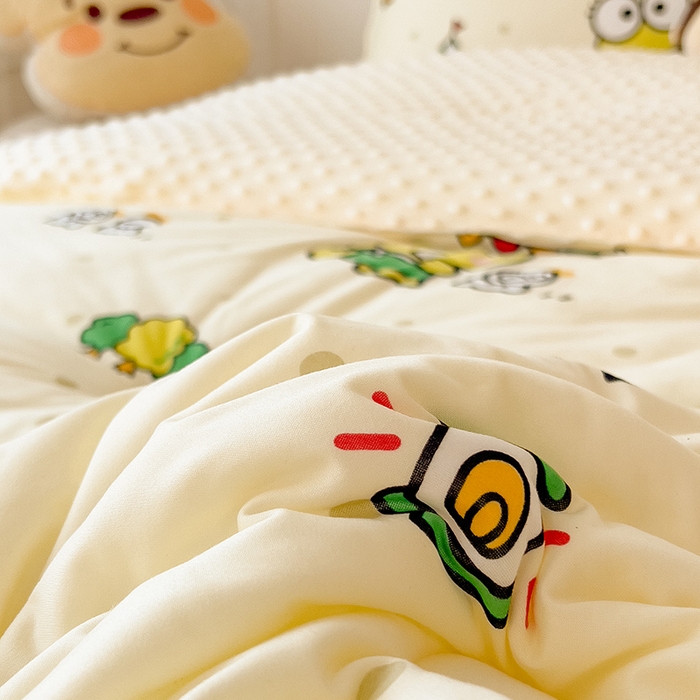 91家纺网 家纺一手货源 找家纺 （总）米菲 2024新款卡通针织棉豆豆绒大豆冬被