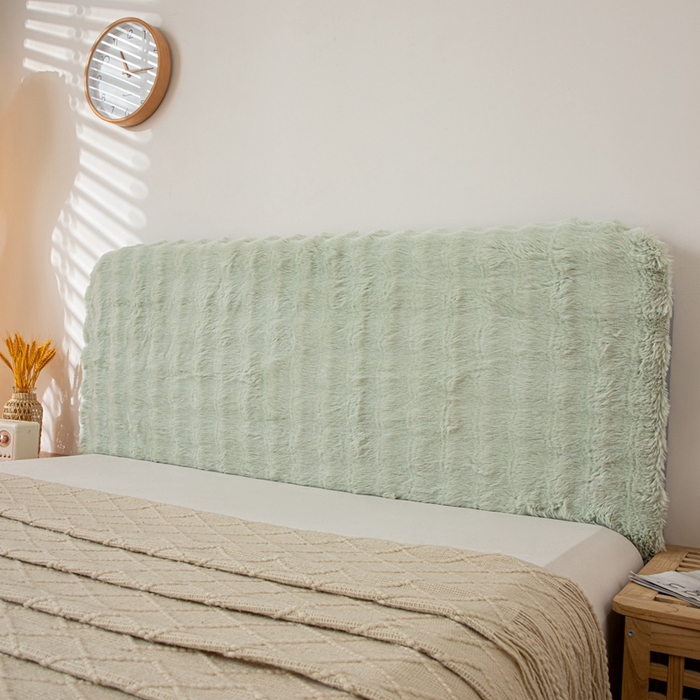 91家纺网 家纺一手货源 找家纺 沐沐家纺 2026新款兔毛绒床头靠背 薄荷绿