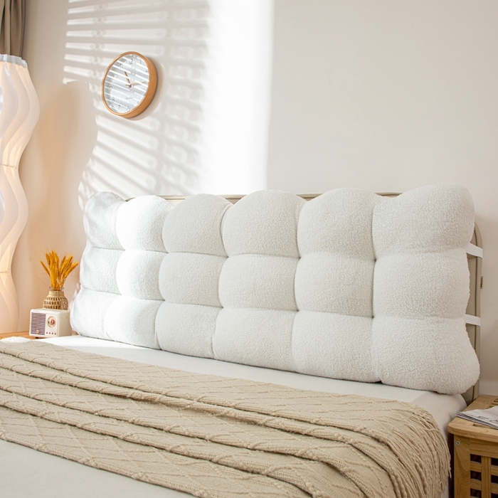 91家纺网 家纺一手货源 找家纺 （总）沐沐家纺 2026新款泰迪绒小雪球床头靠背