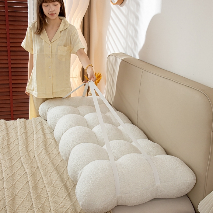 91家纺网 家纺一手货源 找家纺 （总）沐沐家纺 2026新款泰迪绒小雪球床头靠背