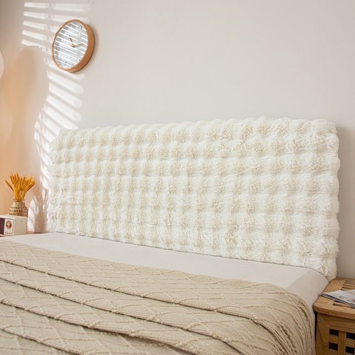 91家纺网 家纺一手货源 找家纺 沐沐家纺 2026新款兔毛绒床头靠背 奶白色