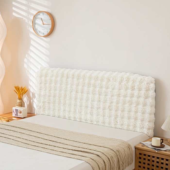 91家纺网 家纺一手货源 找家纺 沐沐家纺 2026新款兔毛绒床头靠背 奶白色
