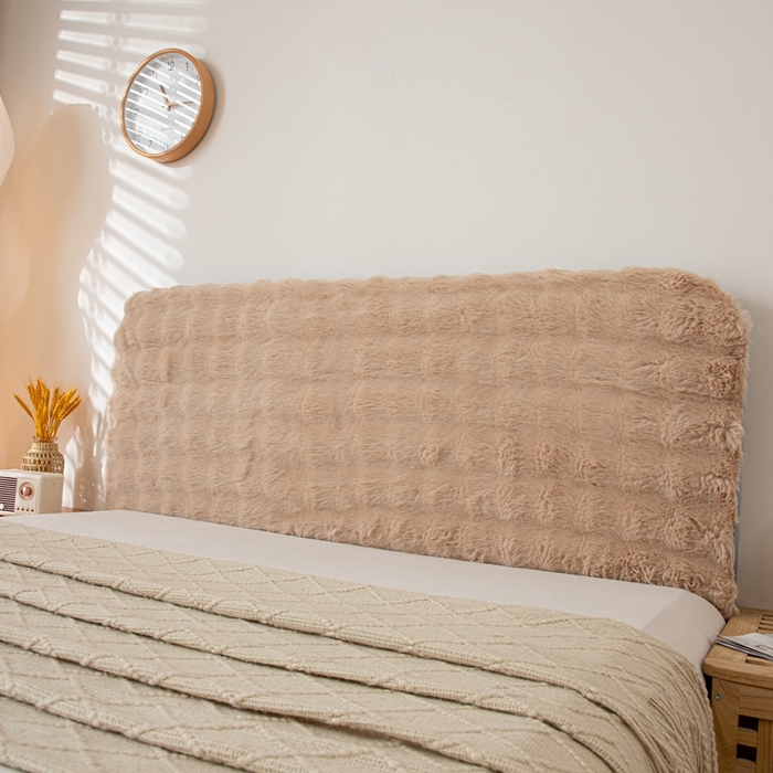 91家纺网 家纺一手货源 找家纺 沐沐家纺 2026新款兔毛绒床头靠背 浅卡其