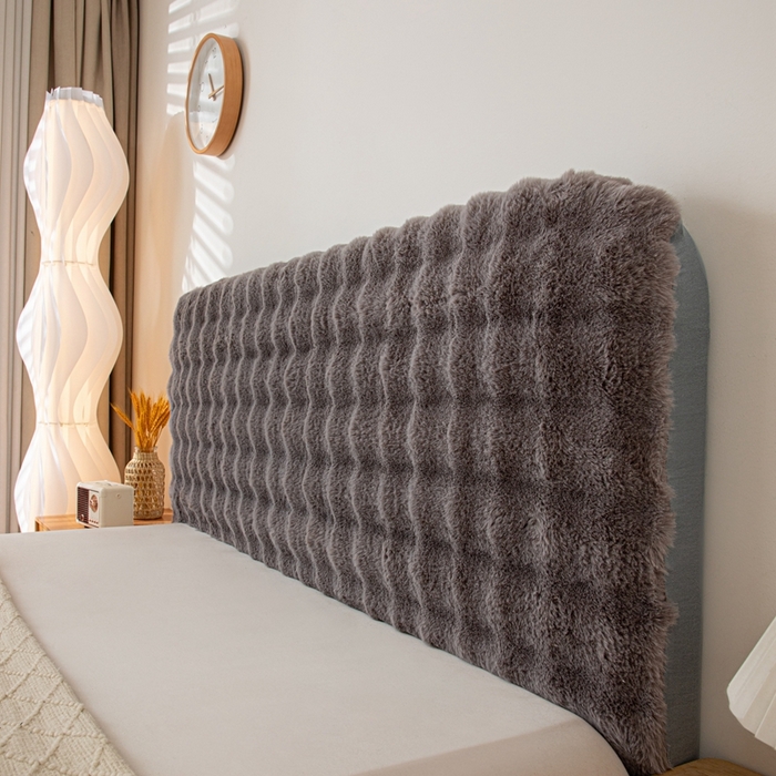 91家纺网 家纺一手货源 找家纺 沐沐家纺 2026新款兔毛绒床头靠背 深灰