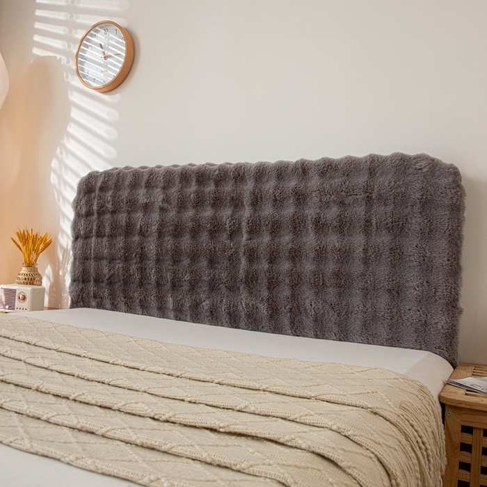 91家纺网 家纺一手货源 找家纺 沐沐家纺 2026新款兔毛绒床头靠背 深灰