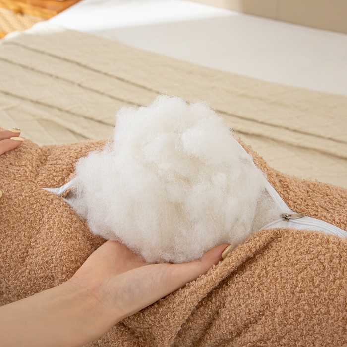 91家纺网 家纺一手货源 找家纺 沐沐家纺 2026新款泰迪绒小雪球床头靠背 小雪球-卡其