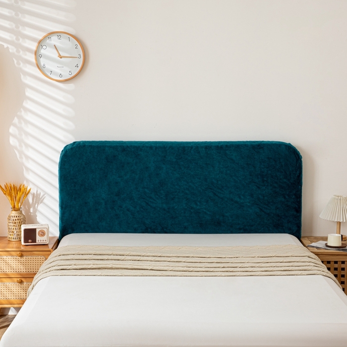 91家纺网 家纺一手货源 找家纺 沐沐家纺 2026新款云梦纯色床头罩 云梦-翡翠绿