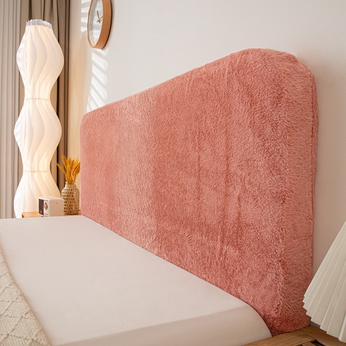 91家纺网 家纺一手货源 找家纺 沐沐家纺 2026新款云梦纯色床头罩 云梦-粉色