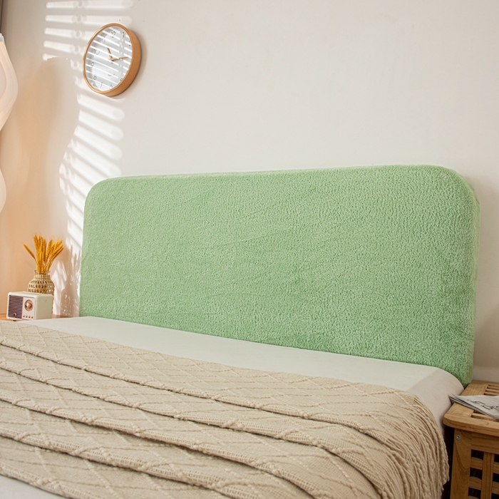 91家纺网 家纺一手货源 找家纺 沐沐家纺 2026新款云梦纯色床头罩 云梦-抹茶绿