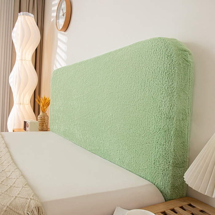 91家纺网 家纺一手货源 找家纺 沐沐家纺 2026新款云梦纯色床头罩 云梦-抹茶绿