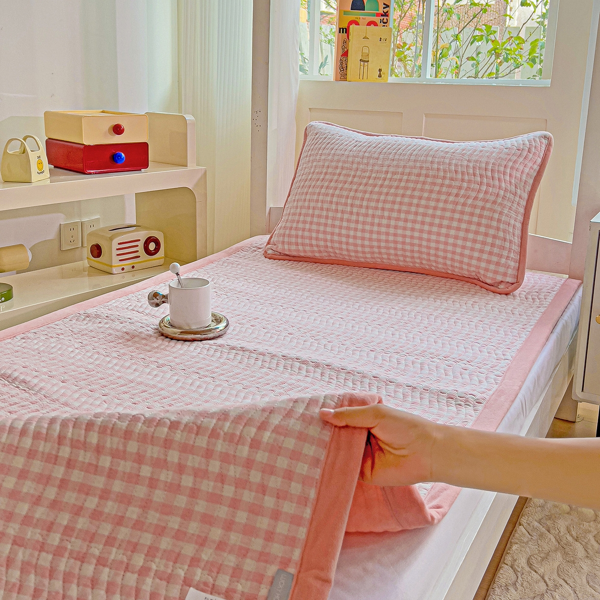 91家纺网 家纺一手货源 找家纺 （总）乐野家居 2025新款开学季 A类全棉水洗棉+宝宝绒学生床盖三件套（多功能被套）