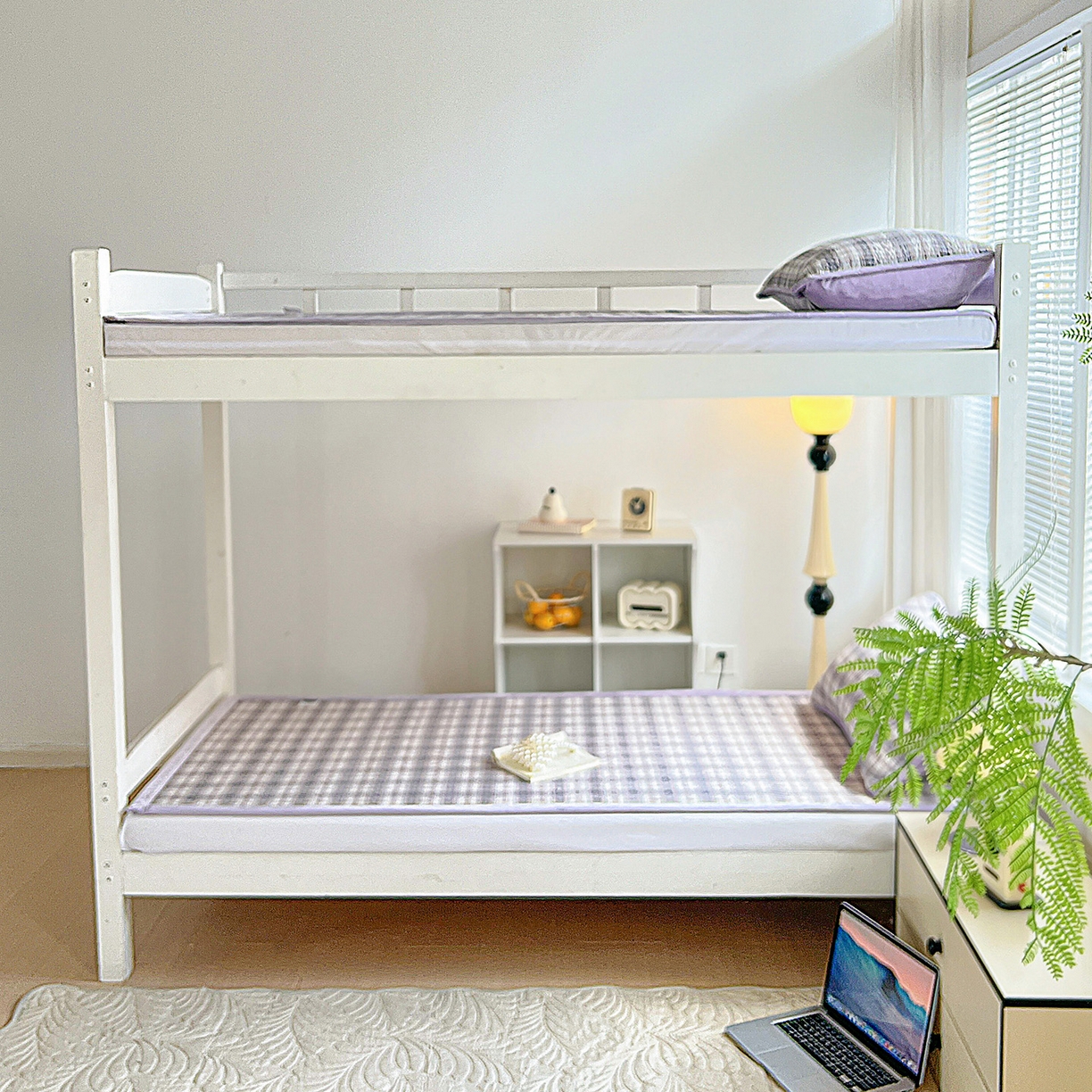 91家纺网 家纺一手货源 找家纺 乐野家居 2025新款开学季 A类全棉水洗棉+宝宝绒学生床盖三件套（多功能被套） 可可紫