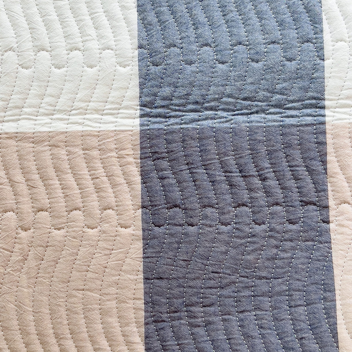 91家纺网 家纺一手货源 找家纺 乐野家居 2025新款开学季 A类全棉水洗棉+宝宝绒学生床盖三件套（多功能被套） 蓝大格