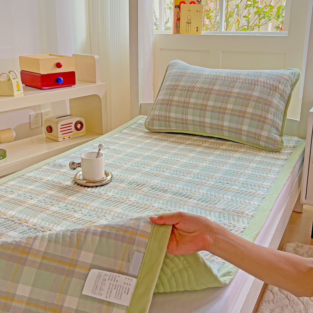 91家纺网 家纺一手货源 找家纺 （总）乐野家居 2025新款开学季 A类全棉水洗棉+宝宝绒学生床盖三件套（多功能被套）