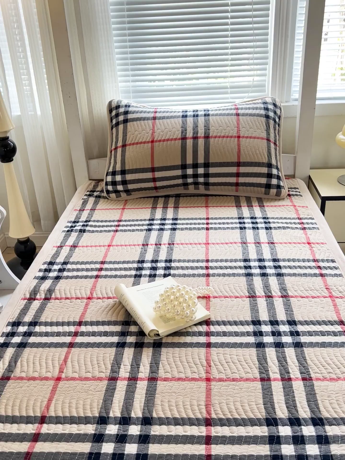 91家纺网 家纺一手货源 找家纺 乐野家居 2025新款开学季 A类全棉水洗棉+宝宝绒学生床盖三件套（多功能被套） 小苏格兰