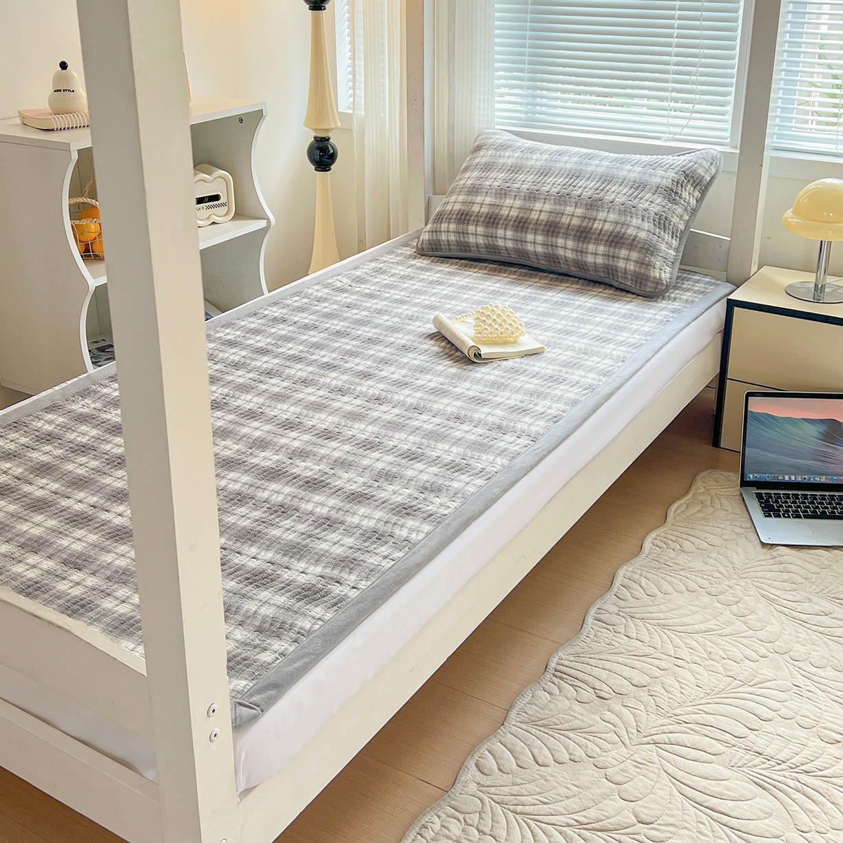 91家纺网 家纺一手货源 找家纺 乐野家居 2025新款开学季 A类全棉水洗棉+宝宝绒学生床盖三件套（多功能被套） 可可灰