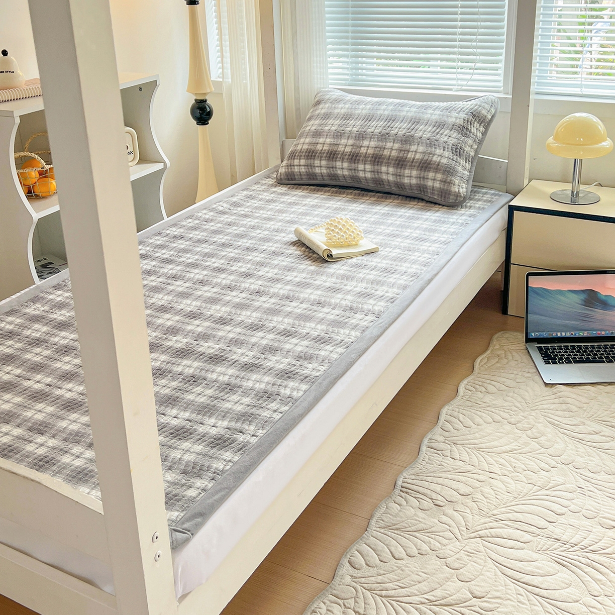 91家纺网 家纺一手货源 找家纺 乐野家居 2025新款开学季 A类全棉水洗棉+宝宝绒学生床盖三件套（多功能被套） 可可灰