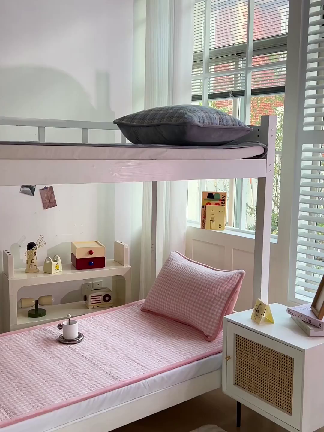 91家纺网 家纺一手货源 找家纺 乐野家居 2025新款开学季 A类全棉水洗棉+宝宝绒学生床盖三件套（多功能被套） 粉小格