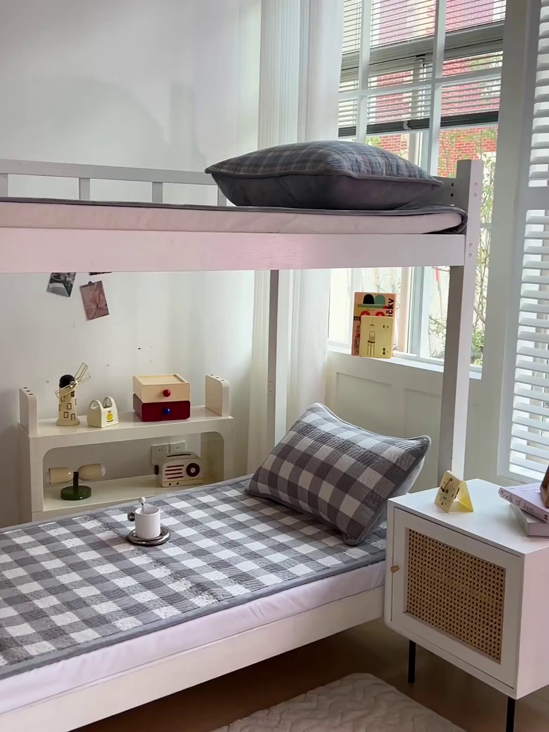 91家纺网 家纺一手货源 找家纺 乐野家居 2025新款开学季 A类全棉水洗棉+宝宝绒学生床盖三件套（多功能被套） 灰中格