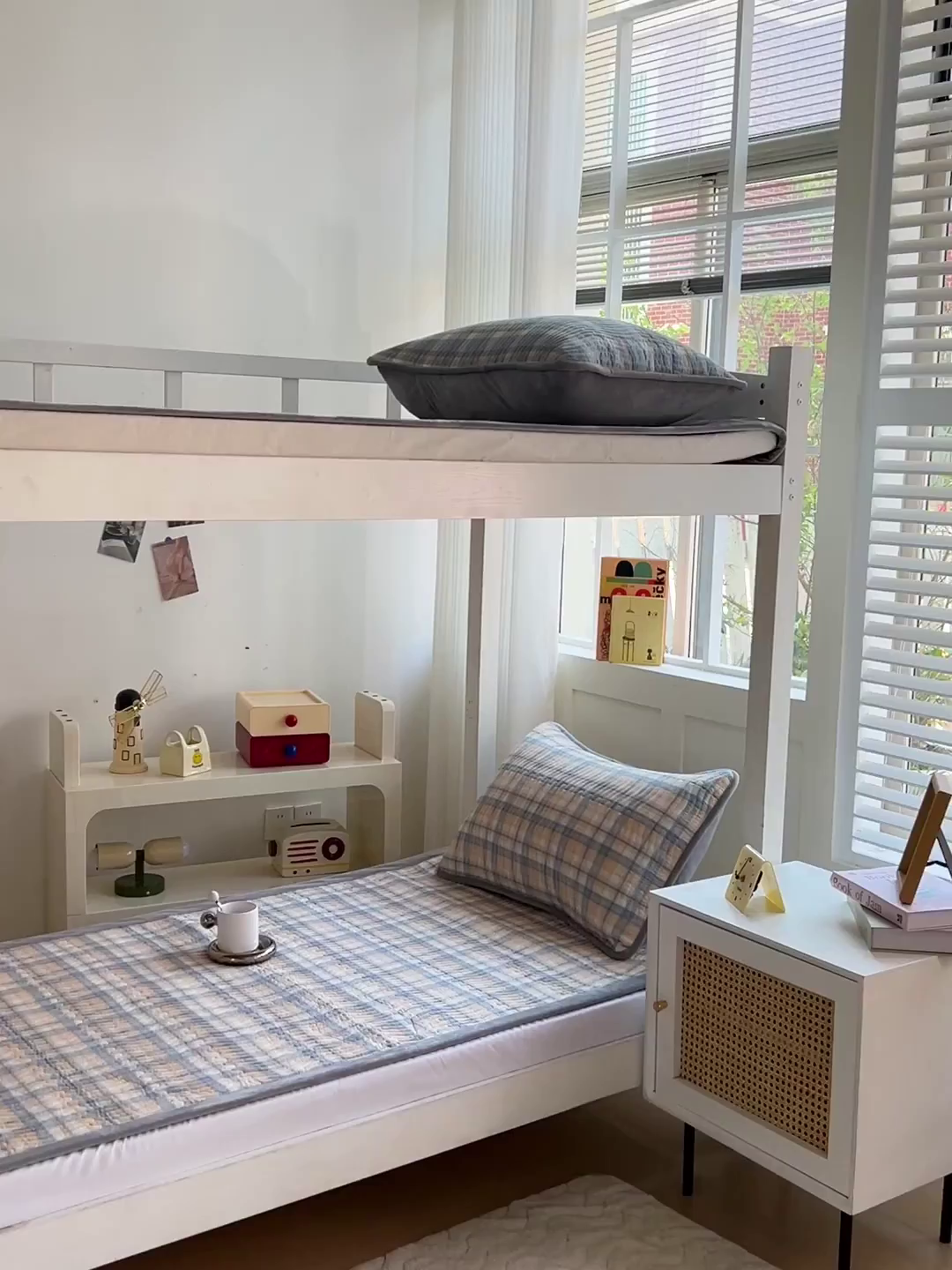 91家纺网 家纺一手货源 找家纺 乐野家居 2025新款开学季 A类全棉水洗棉+宝宝绒学生床盖三件套（多功能被套） 蓝黄中格