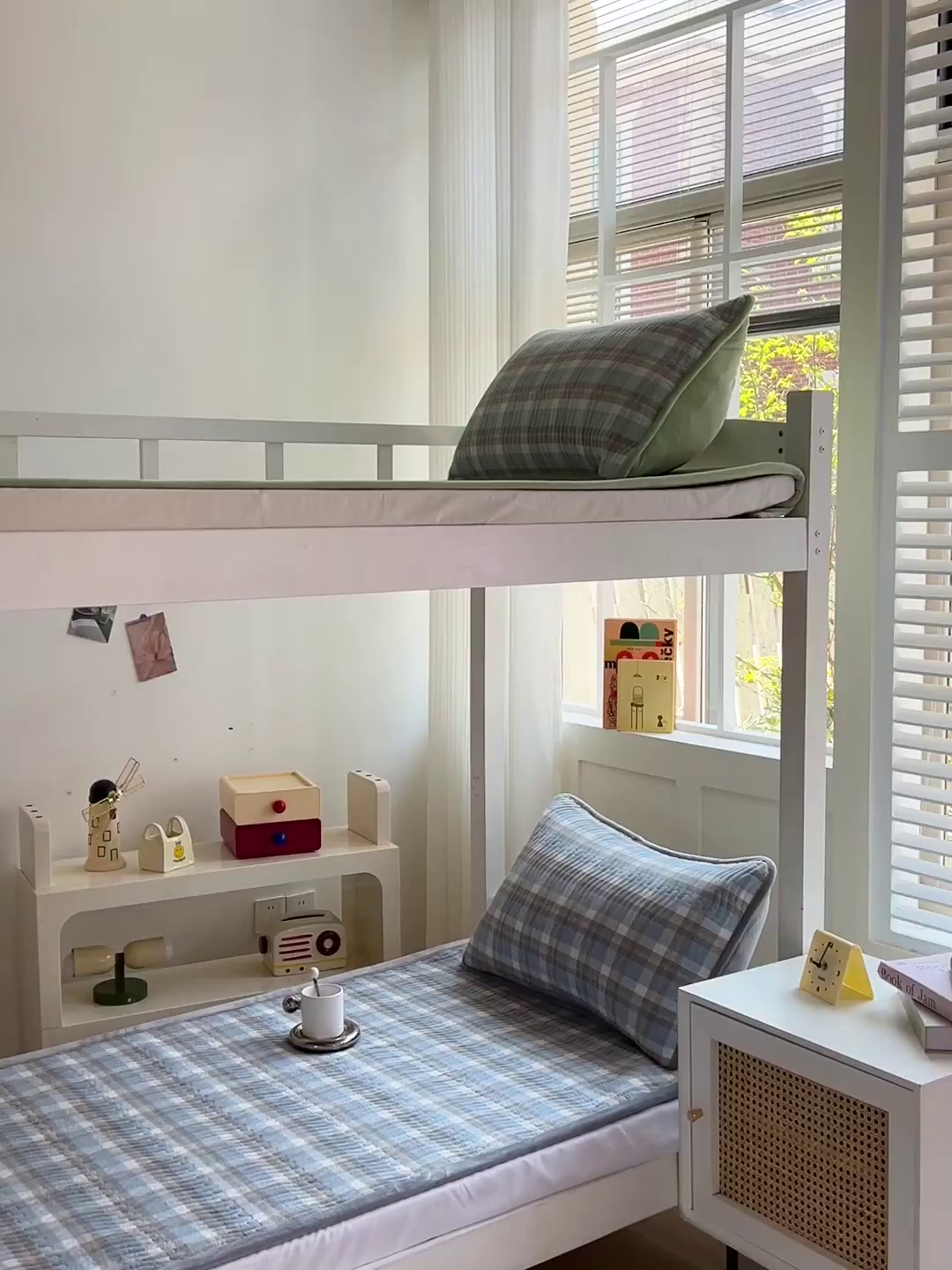 91家纺网 家纺一手货源 找家纺 乐野家居 2025新款开学季 A类全棉水洗棉+宝宝绒学生床盖三件套（多功能被套） 蓝中格