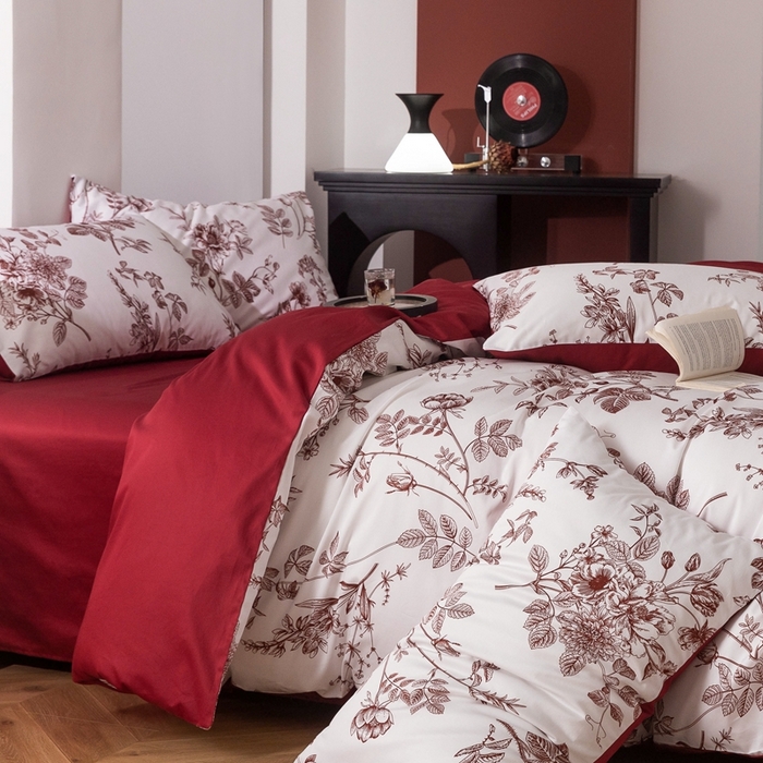 91家纺网 家纺一手货源 找家纺 （总）ONE TWO ONE 121 2025新款高支高密数码印花四件套-花喜光芥(【提供买家秀】为了各位老板们都有利润空间，平台控价券后不得低于318/338元，感谢您的配合与支持)