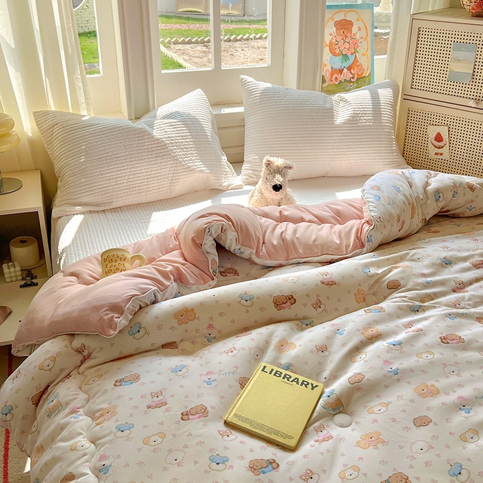 91家纺网 家纺一手货源 找家纺 （总）华誉 2025新款云感木棉皱皱纱双层纱A类超柔学生冬被被子被芯