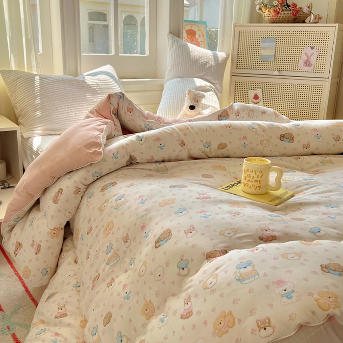 91家纺网 家纺一手货源 找家纺 （总）华誉 2025新款云感木棉皱皱纱双层纱A类超柔学生冬被被子被芯