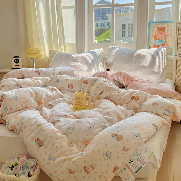 91家纺网 家纺一手货源 找家纺 （总）华誉 2025新款云感木棉皱皱纱双层纱A类超柔学生冬被被子被芯