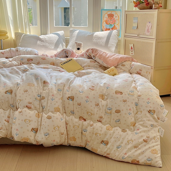 91家纺网 家纺一手货源 找家纺 （总）华誉 2025新款云感木棉皱皱纱双层纱A类超柔学生冬被被子被芯