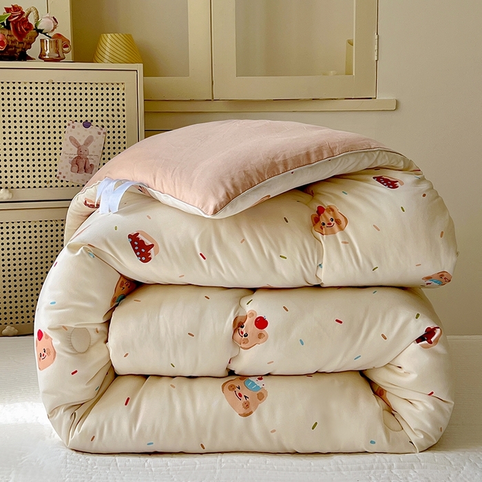 91家纺网 家纺一手货源 找家纺 （总）华誉 2025新款云感木棉皱皱纱双层纱A类超柔学生冬被被子被芯