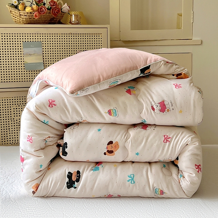 91家纺网 家纺一手货源 找家纺 （总）华誉 2025新款云感木棉皱皱纱双层纱A类超柔学生冬被被子被芯