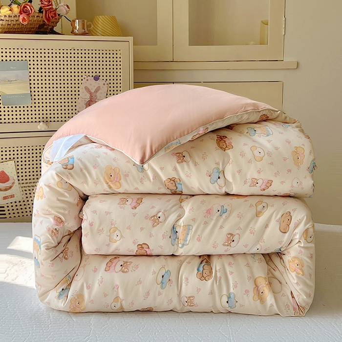 91家纺网 家纺一手货源 找家纺 （总）华誉 2025新款云感木棉皱皱纱双层纱A类超柔学生冬被被子被芯