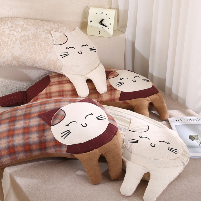 91家纺网 家纺一手货源 找家纺 （总）金牛枕芯 2025新款可爱猫棉麻荞麦枕枕头枕芯-可爱猫系列