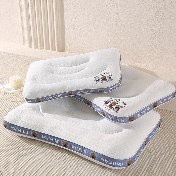 91家纺网 家纺一手货源 找家纺 （总）金牛枕芯 2025新款萌趣针织棉小熊亲子立体枕枕头