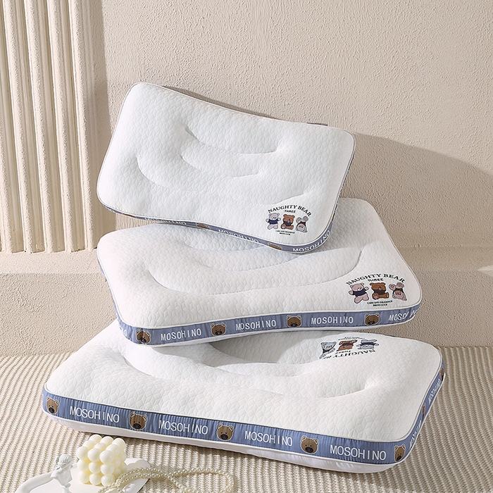 91家纺网 家纺一手货源 找家纺 （总）金牛枕芯 2025新款萌趣针织棉小熊亲子立体枕枕头