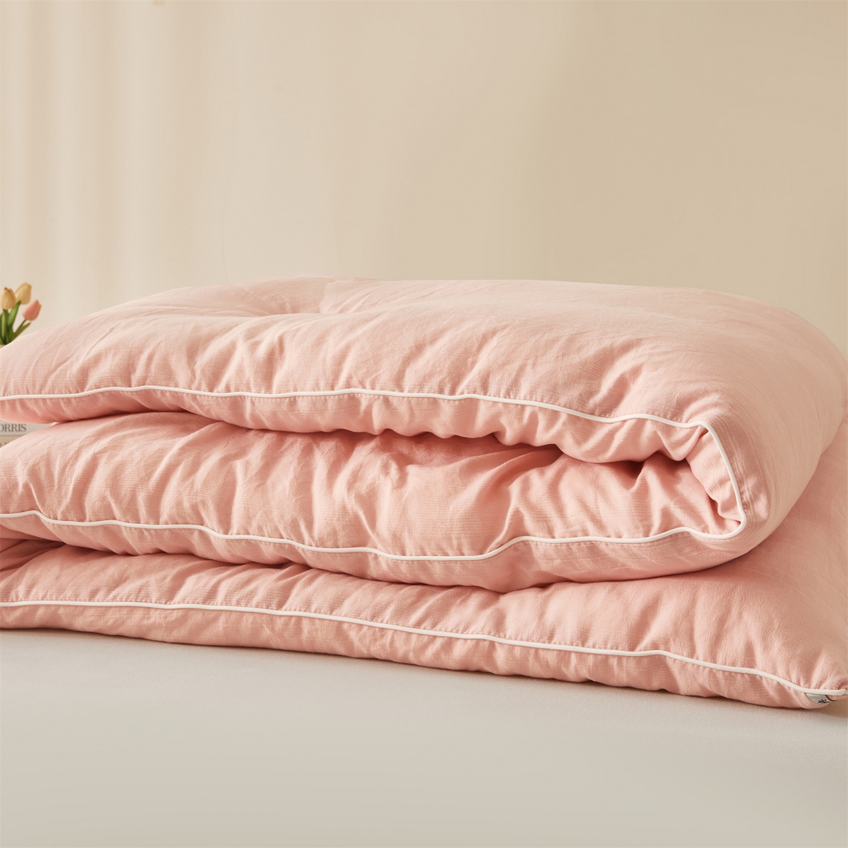 91家纺网 家纺一手货源 找家纺 帕芬鸟家纺 2025新款腈纶保温被发热被被子被芯冬被 发热被-香妃粉