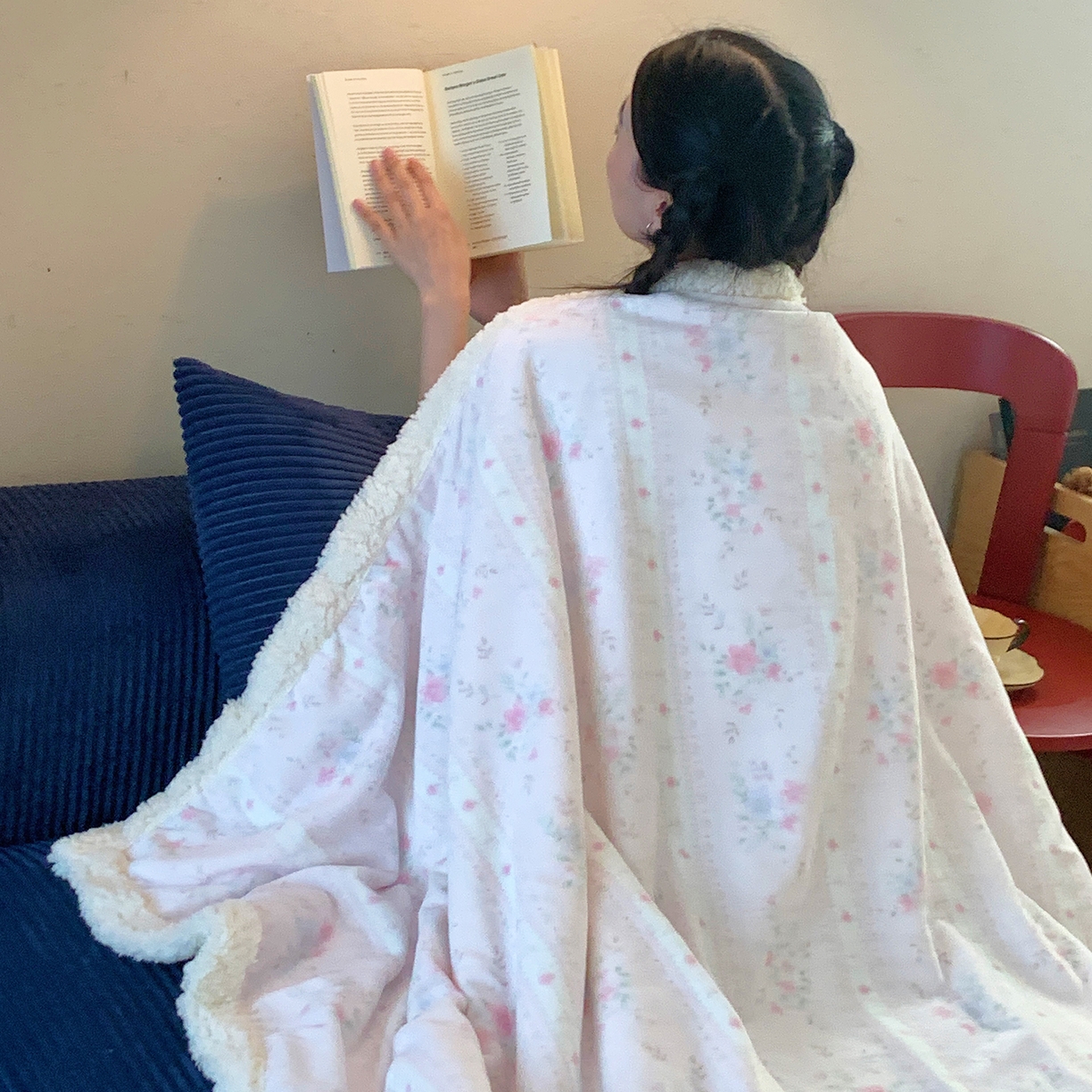 91家纺网 家纺一手货源 找家纺 桃喜 2025新款牛奶绒羊羔绒毛毯 羊羔绒-馥郁粉