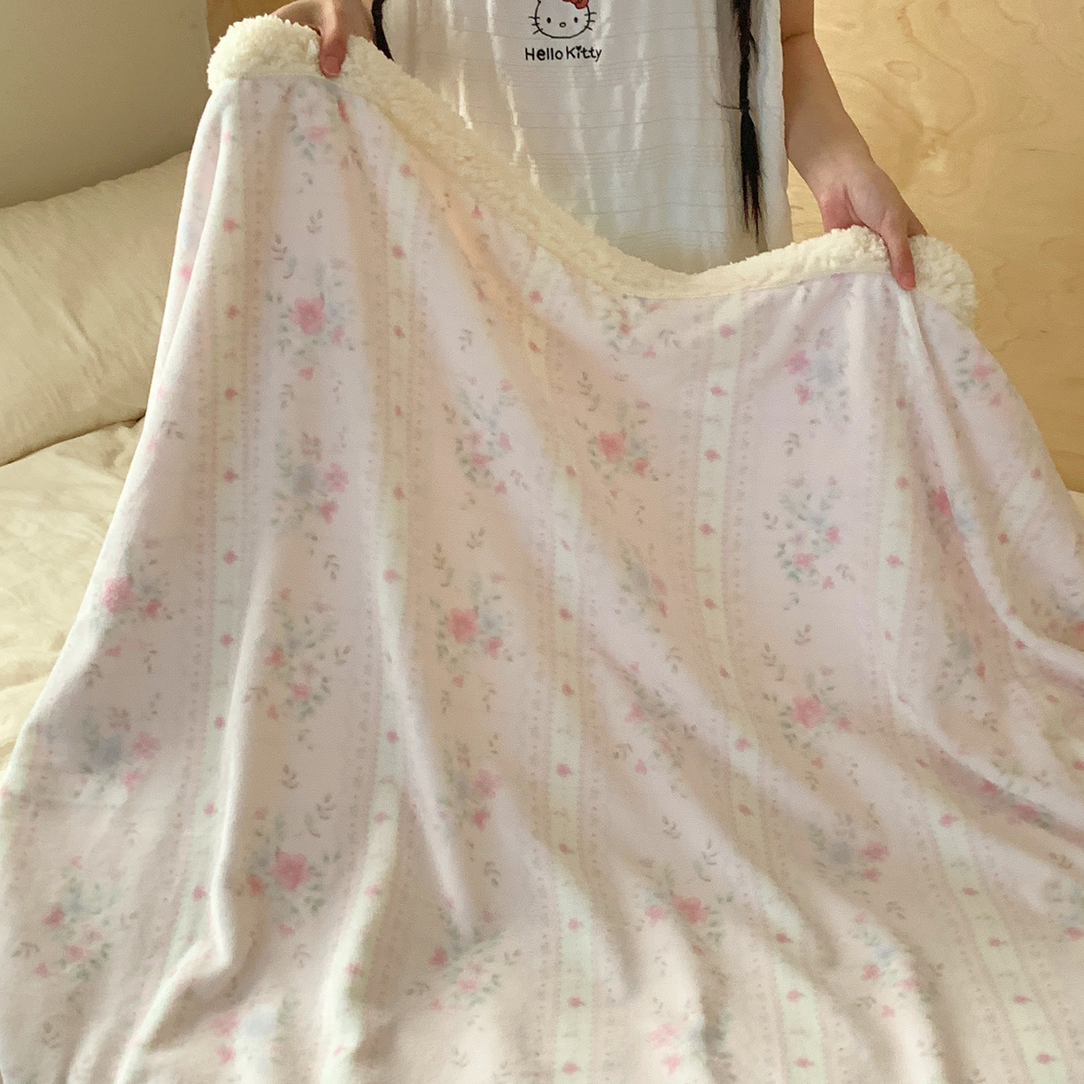 91家纺网 家纺一手货源 找家纺 桃喜 2025新款牛奶绒羊羔绒毛毯 羊羔绒-馥郁粉