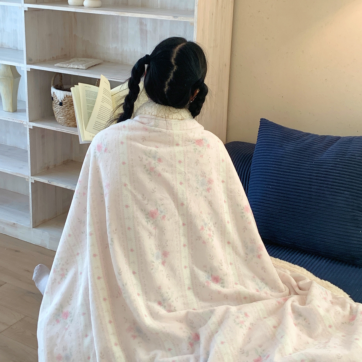 91家纺网 家纺一手货源 找家纺 桃喜 2025新款牛奶绒羊羔绒毛毯 羊羔绒-馥郁粉