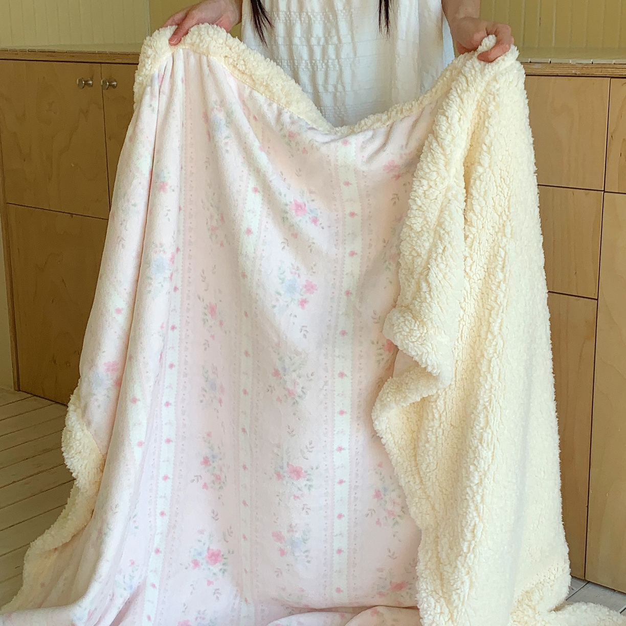 91家纺网 家纺一手货源 找家纺 桃喜 2025新款牛奶绒羊羔绒毛毯 羊羔绒-馥郁粉